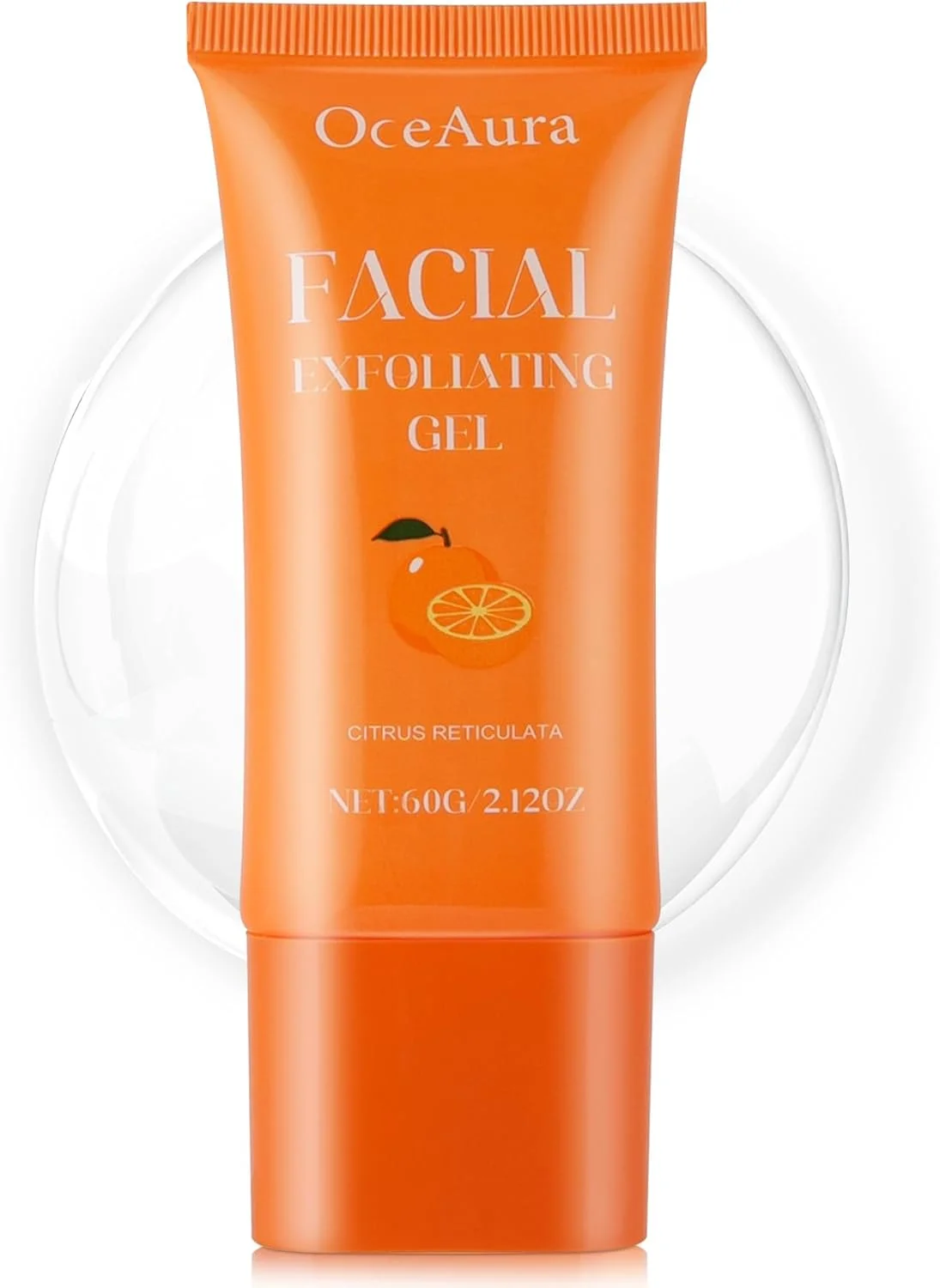 ژل لایه بردار و پاک کننده صورت و بدن VRAIKO OceAura با اسید سالیسیلیک - فرمول مرکبات نارنجی، پالایش منافذ، اسکراب صورت، پاک کننده و مرطوب کننده برای داشتن ظاهری درخشان