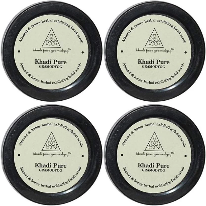اسکراب لایه بردار صورت بادام و عسل گیاهی خالص خادی، 50 گرم (بسته 4 عددی)