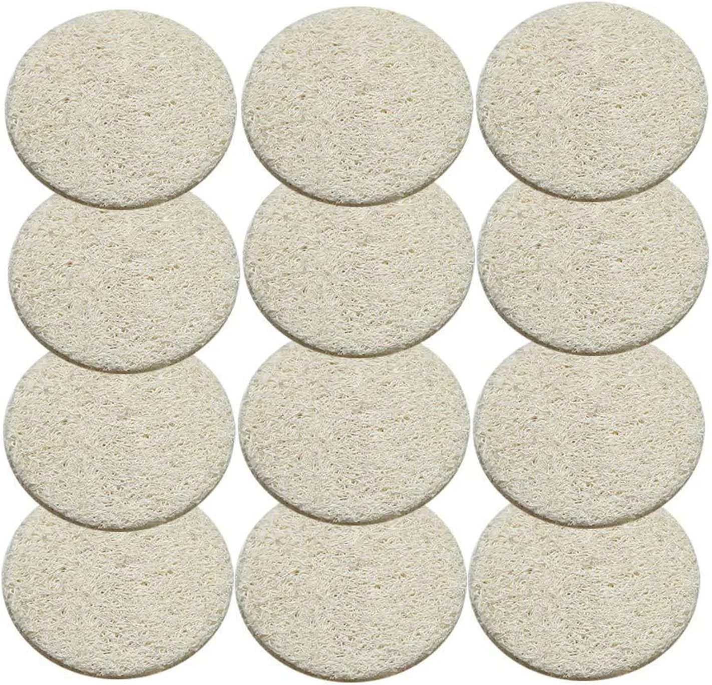 پدهای لوفا لایه بردار صورت طبیعی 丨 پدهای اسکراب بدن و صورت ساخته شده از 100% لوفا طبیعی خالص 丨 قابل استفاده مجدد و تجزیه پذیر، پاک کننده عمیق، لایه برداری و پاک کننده آرایش 丨 12 عدد