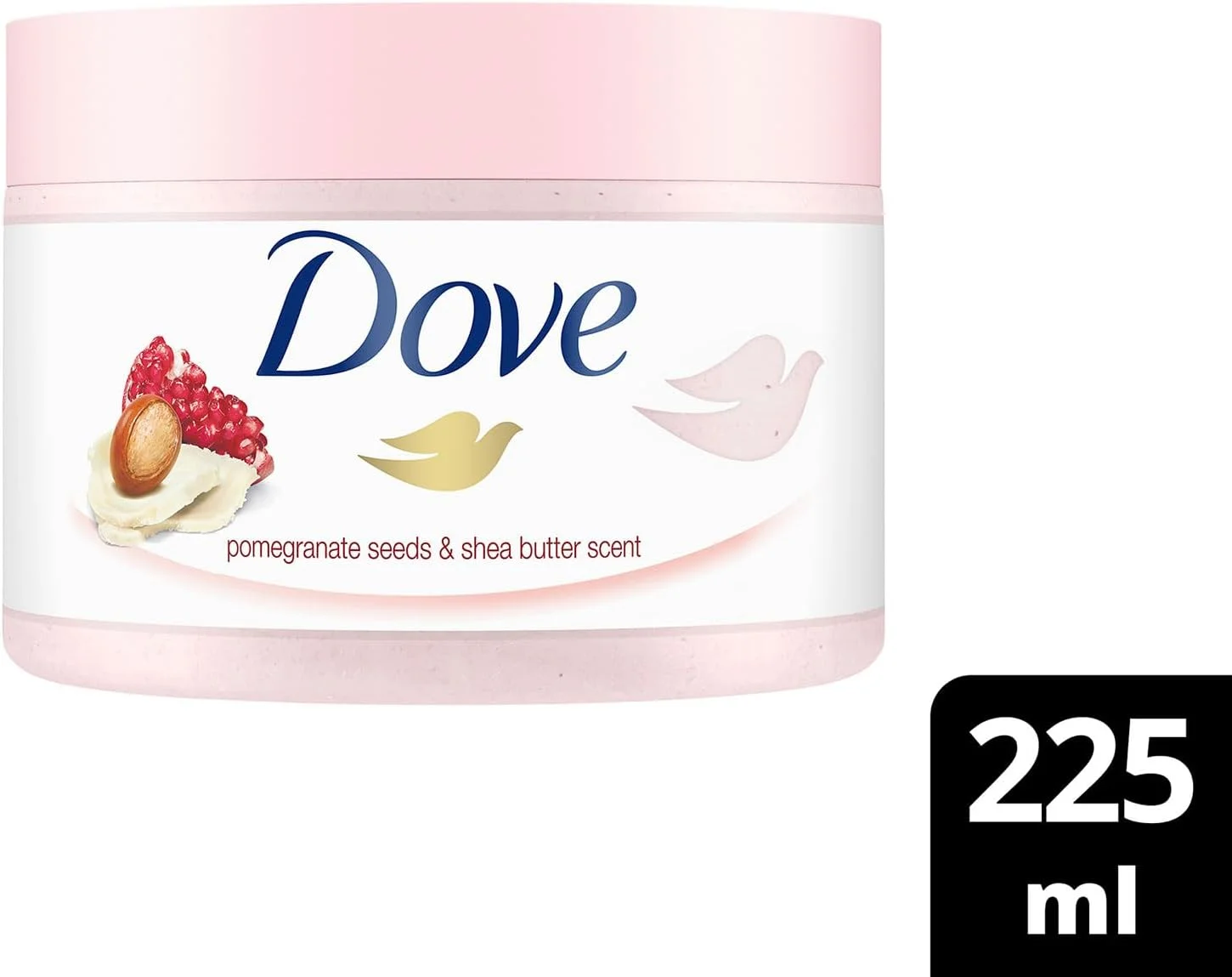 اسکراب لایه بردار بدن داو، انار و شی باتر، حاوی ¼ کرم مرطوب کننده، 225 میلی لیتر