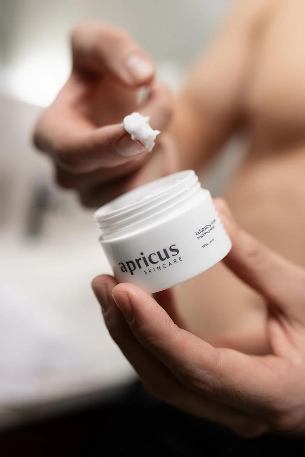 اسکراب لایه بردار صورت مردانه Apricus Skincare | کرم از بین برنده پوست مرده و جوش سرسیاه | شستشوی لایه بردار صورت و اسکراب جوش سرسیاه مردانه | لایه بردار صورت بر پایه سنگ پا برای منافذ مسدود شده، 25 گرم