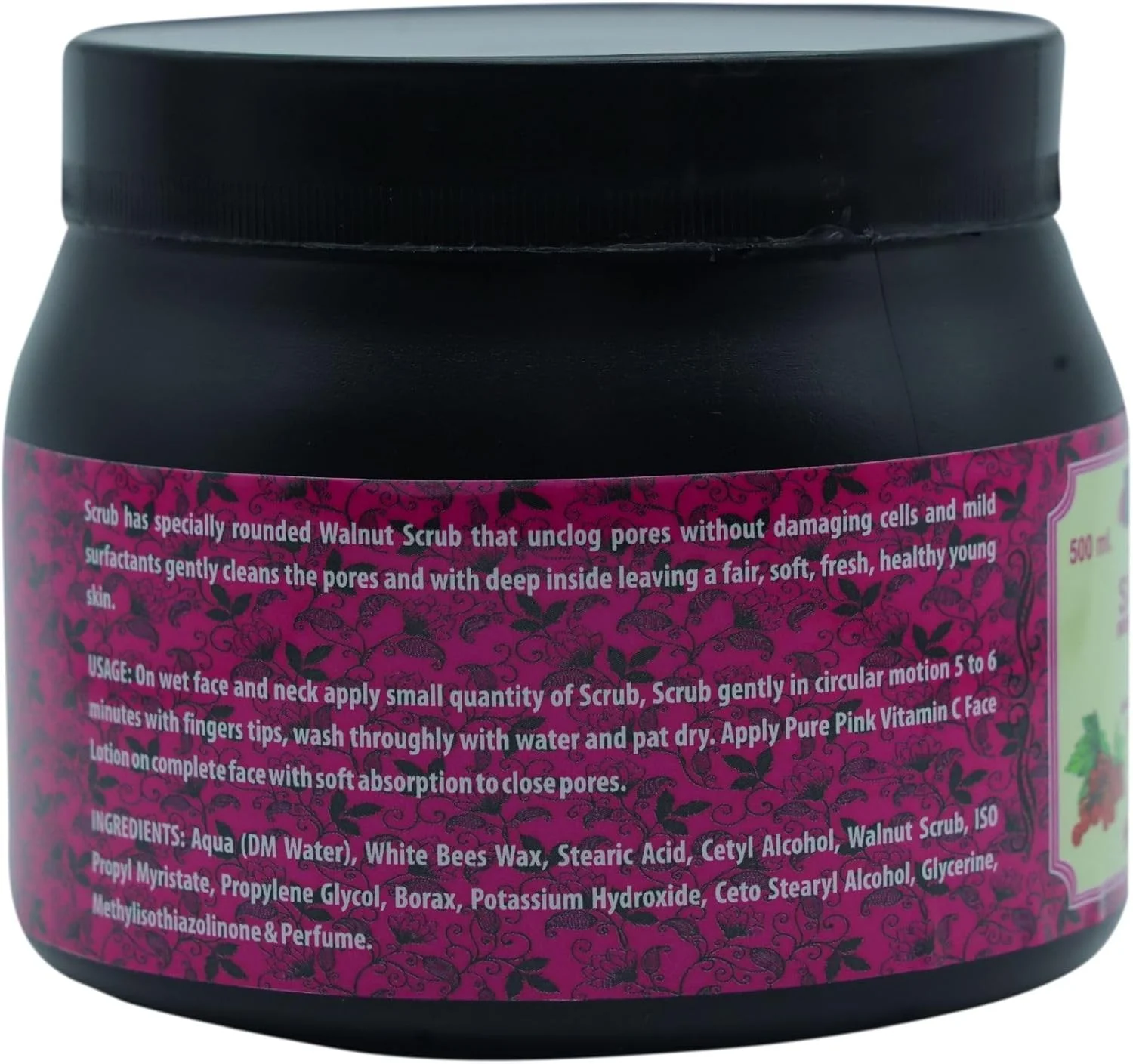 اسکراب صورت توت پیورپینک مناسب خانم ها و آقایان | اسکراب ملایم لایه بردار صورت برای پوست های خشک و چرب | روشن کننده و پاک کننده عمیق 500 میلی لیتر