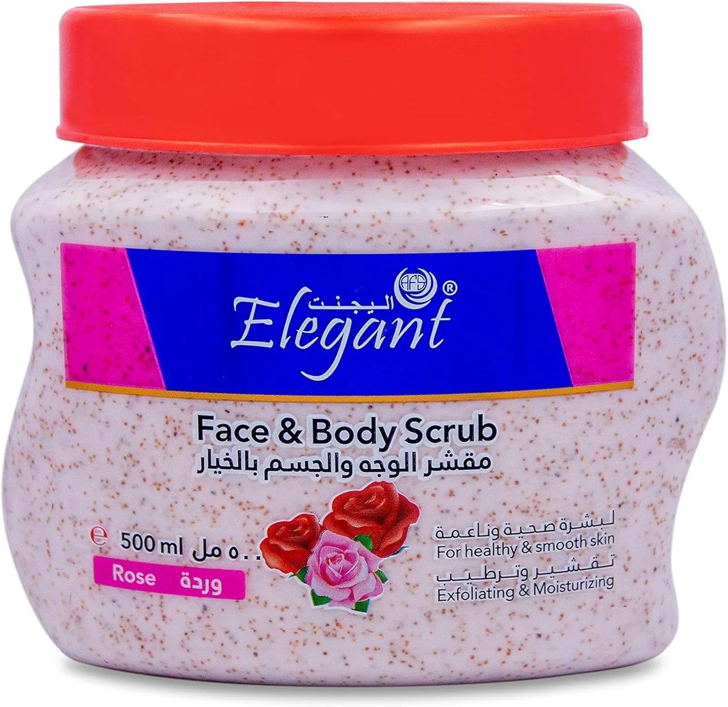 اسکراب صورت و بدن گل رز زیبا | 500 میلی لیتر | اسکراب پاک کننده و لایه بردار عمیق، لایه بردار صورت برای پوست سالم و صاف، عصاره های طبیعی برای مرطوب کردن - 500 میلی لیتر