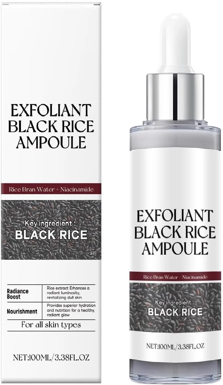 آمپول لایه بردار برنج سیاه و سفید PINKE، پاک کننده عمیق منافذ، لایه بردار ملایم صورت و بدن، پوست مرده، مناسب برای انواع پوست