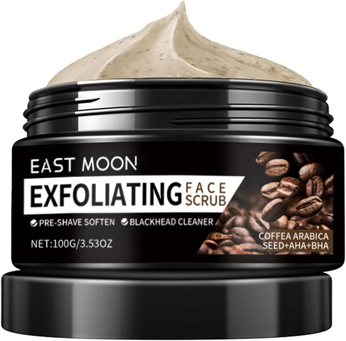 اسکراب صورت مردانه با قهوه، اسکراب لایه بردار صورت برای پاکسازی عمیق منافذ، رفع جوش های سرسیاه و آکنه، لایه بردار آبرسان و تسکین دهنده برای پوست صاف، ایده آل برای مراقبت قبل از اصلاح