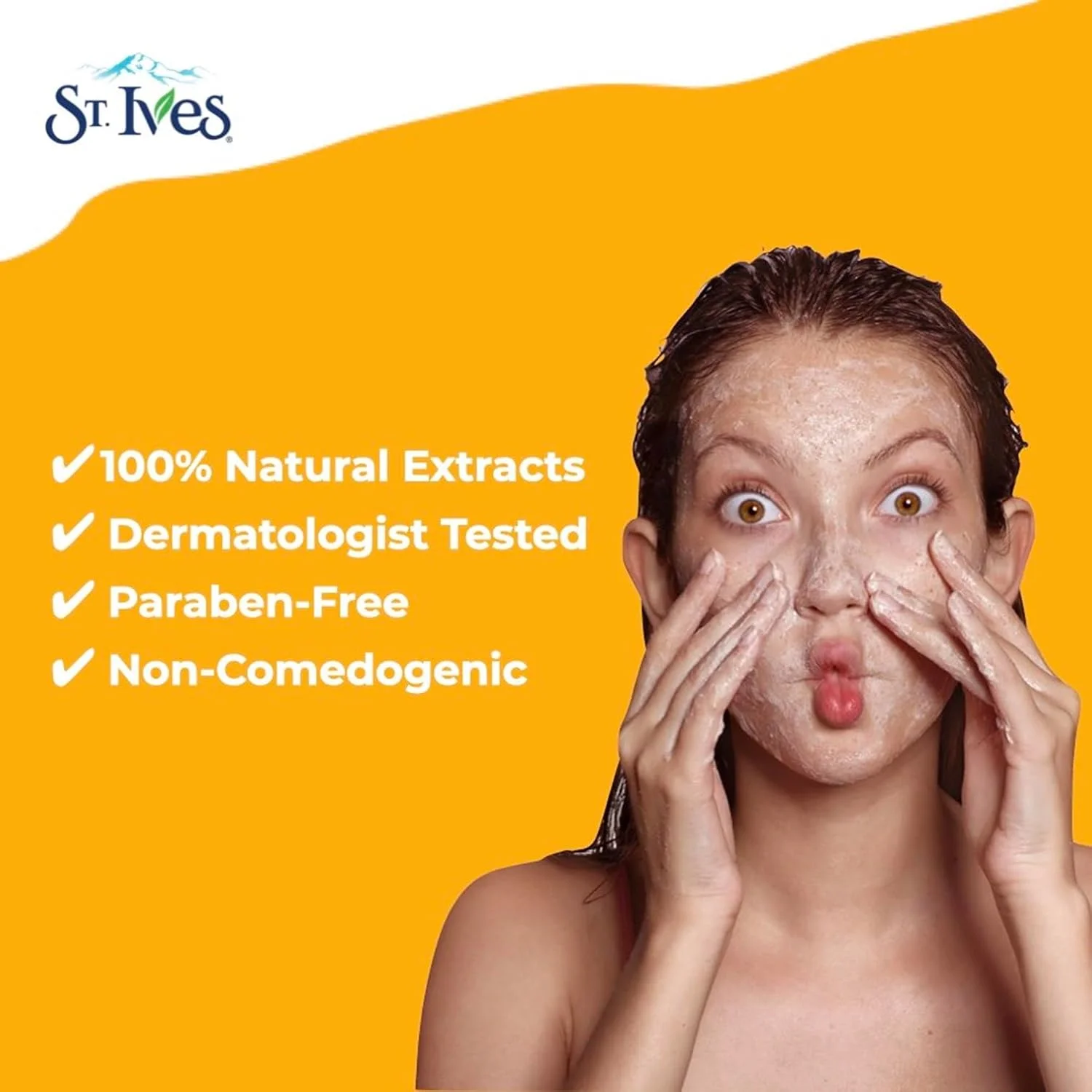 اسکراب صورت لیمو صورتی و نارنگی سنت ایوز، حاوی 100% لایه بردارهای و عصاره های طبیعی | لایه برداری ملایم متوسط برای پوست روشن تر | تست شده توسط متخصص پوست | بدون پارابن | 170 گرم