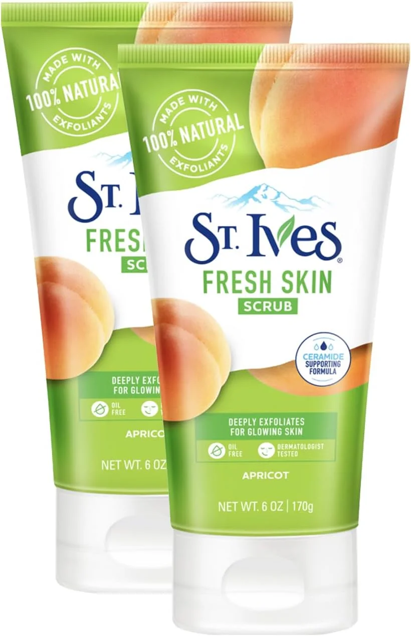 اسکراب صورت زردآلو فرش اسکین سینت ایوز با 100% لایه بردارهای و عصاره های طبیعی | اسکراب لایه بردار عمیق برای پوست درخشان | اسکراب صورت برای آقایان و بانوان | بسته 2 عددی 170 گرمی