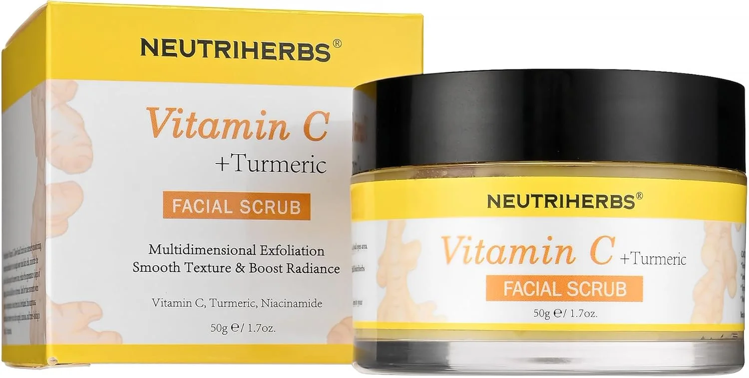 اسکراب صورت زردچوبه نوتری هربز، کرم اسکراب لایه بردار حاوی ویتامین C، صاف و روشن کننده پوست - 50 گرم اسکراب صورت زردچوبه نوتری هربز، کرم اسکراب لایه بردار حاوی ویتامین C، صاف و روشن کننده پوست - 50 گرم