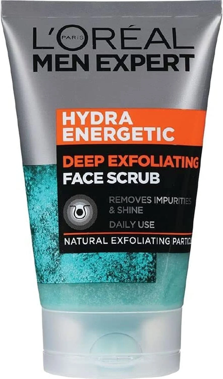 اسکراب صورت مردانه لورآل پاریس مدل Men Expert Hydra Energetic Deep Exfoliating، شوینده عمقی صورت برای آقایان 100 میلی لیتر