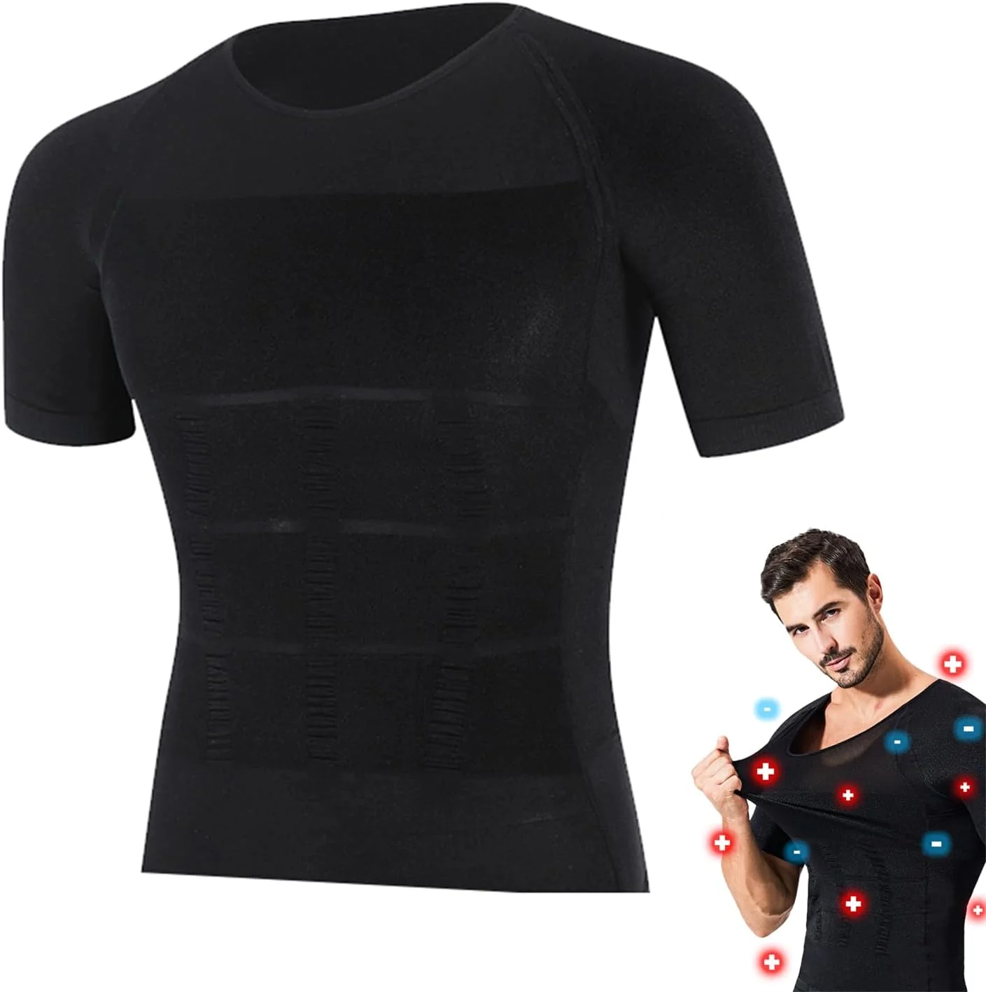 زیرپوش فرم دهنده یونی TechWear GFOUK، زیرپوش مردانه فشرده ساز، تاپ لاغری، گن شکم و پهلو (مشکی، M) زیرپوش فرم دهنده یونی TechWear GFOUK، زیرپوش مردانه فشرده ساز، تاپ لاغری، گن شکم و پهلو (مشکی، M)