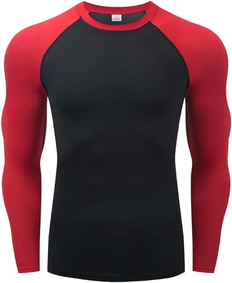 پیراهن آستین بلند مردانه مناسب دویدن و باشگاه، لباس ورزشی فشرده و خشک شونده برای ورزش و فیتنس (رنگ: Hortel، سایز: مدیوم)