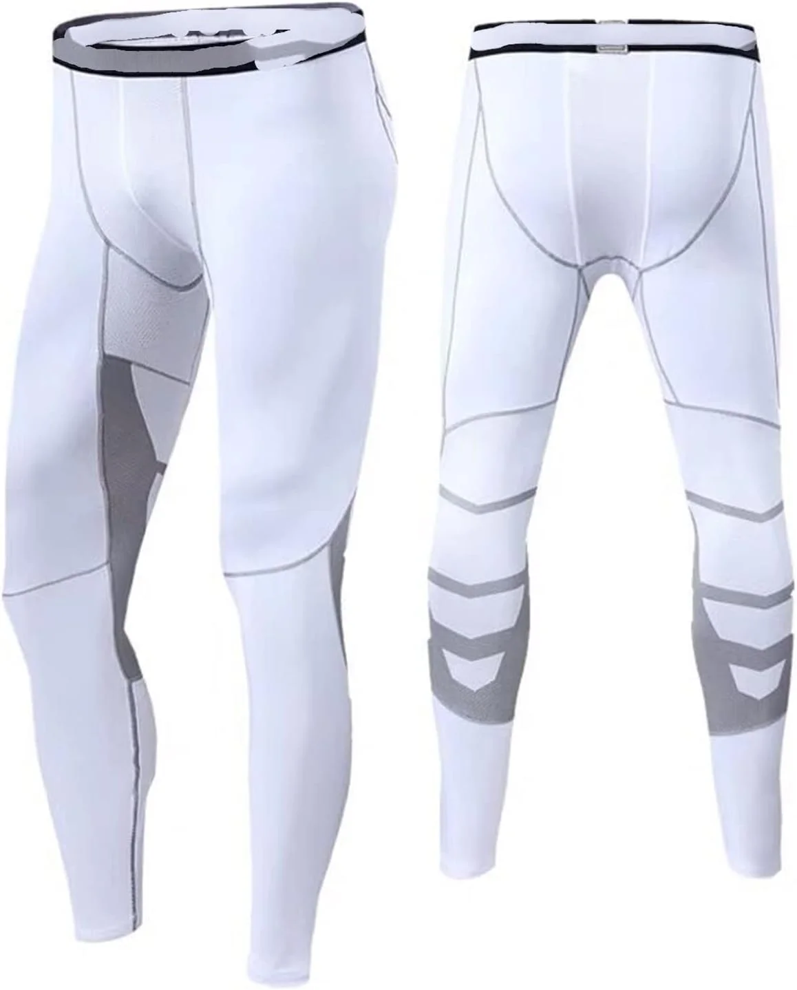 شلوار ورزشی مردانه، لگینگ باشگاه، لباس ورزشی مردانه، شلوار تمرینی فیت خشک، شلوار مخصوص دویدن و جاگینگ مردانه (رنگ: سفید، سایز: XL)