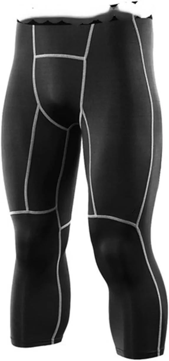 شلوار ورزشی مردانه شلوار فشاری مردانه ساق ورزشی تنفسی یوگا دویدن تمرین شلوار لباس ورزشی (رنگ: خاکستری، سایز: L)