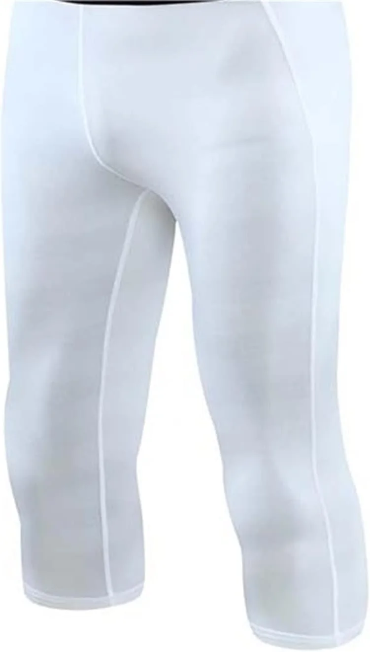 شلوار ورزشی مردانه، شلوار تنگ ورزشی مردانه مناسب دویدن، بسکتبال، تمرین فوتبال، ساق فشاری، لباس ورزشی باشگاه بدنسازی برای ورزش مردانه (رنگ: سفید، سایز: 3XL)