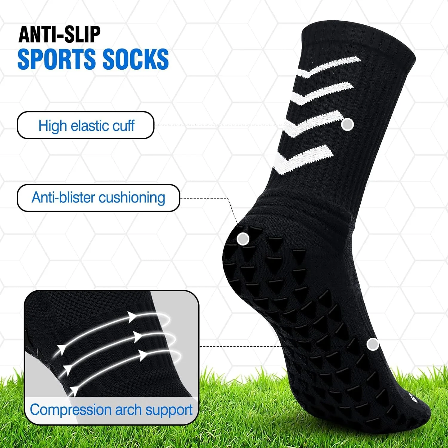 MAKINGTEC 5 جفت جوراب نامرئی ابریشمی یخی تنفسی، جوراب های بدون نمایش نازک با برش کم و ضد لغزش برای کفش های تخت، قایقی، کتانی، مردانه و زنانه، یک سایز