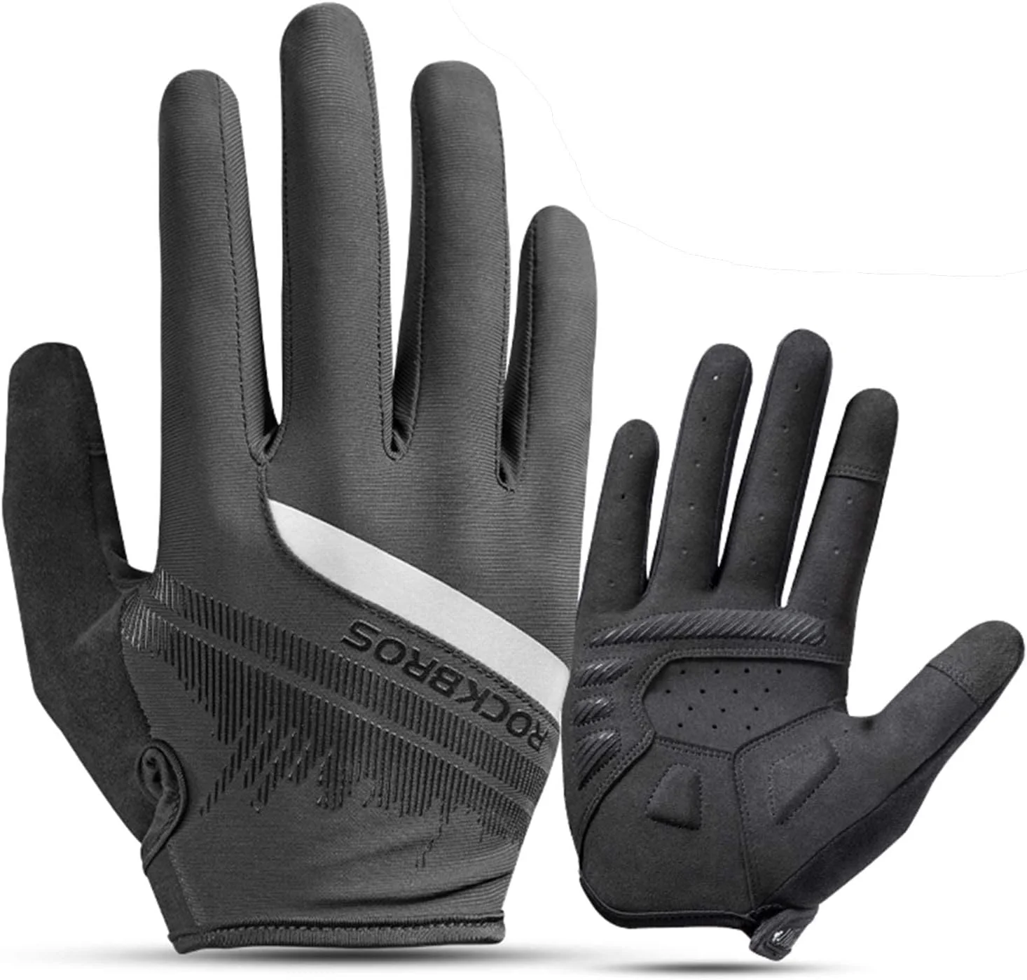 دستکش های دوچرخه سواری حرفه ای تمام انگشتی MAKINGTEC، دستکش های تنفسی MTB برای مردان و زنان، دستکش های ورزشی ضد لغزش تنفسی با پد SBR ضد ضربه برای دوچرخه کوهستانی و جاده ای برای ورزش های فضای باز، مشکی