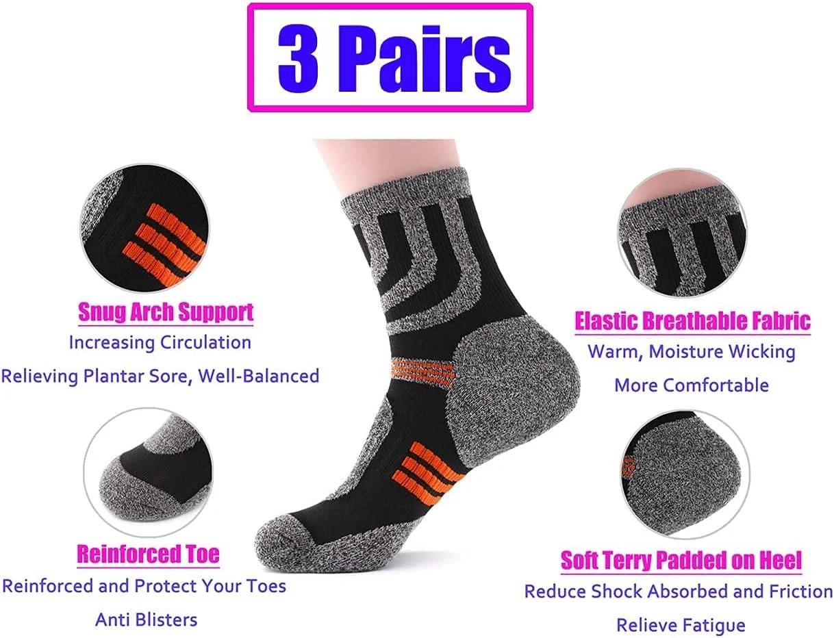 MAKINGTEC 3 جفت جوراب ورزشی فوتبال ضد لغزش، جوراب های تنفسی با قابلیت ضد تاول، جوراب های تمرینی مردانه و زنانه ضد لغزش، جوراب های ورزشی بالشتکی برای بسکتبال، پیاده روی، دویدن، راگبی