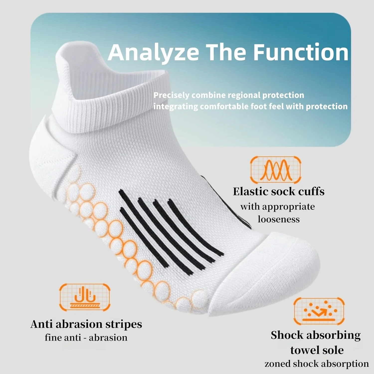 4 جفت جوراب ورزشی مردانه نخی، ضد عرق، مقاوم در برابر بو و جوراب مچی تنفسی برای دویدن ماراتن بسکتبال، مشکی سفید، 39-44 4 جفت جوراب ورزشی مردانه نخی، ضد عرق، مقاوم در برابر بو و جوراب مچی تنفسی برای دویدن ماراتن بسکتبال، مشکی سفید، 39-44