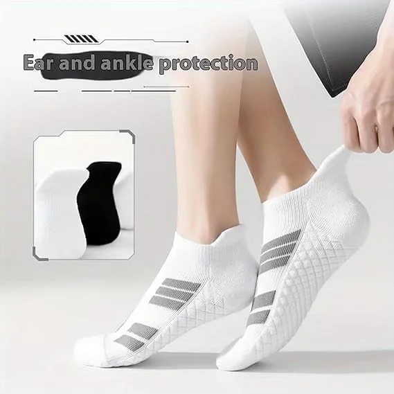 جوراب ورزشی مچی بدون ساق унисекс، تنفسی و رطوبت گیر، مناسب برای آقایان و بانوان، مناسب برای دویدن، سفید، تمرینات ورزشی، استفاده روزمره (سایز 36-44 اروپا) 3 جفت مشکی + 3 جفت سفید جوراب ورزشی مچی بدون ساق унисекс، تنفسی و رطوبت گیر، مناسب برای آقایان و بانوان، مناسب برای دویدن، سفید، تمرینات ورزشی، استفاده روزمره (سایز 36-44 اروپا) 3 جفت مشکی + 3 جفت سفید