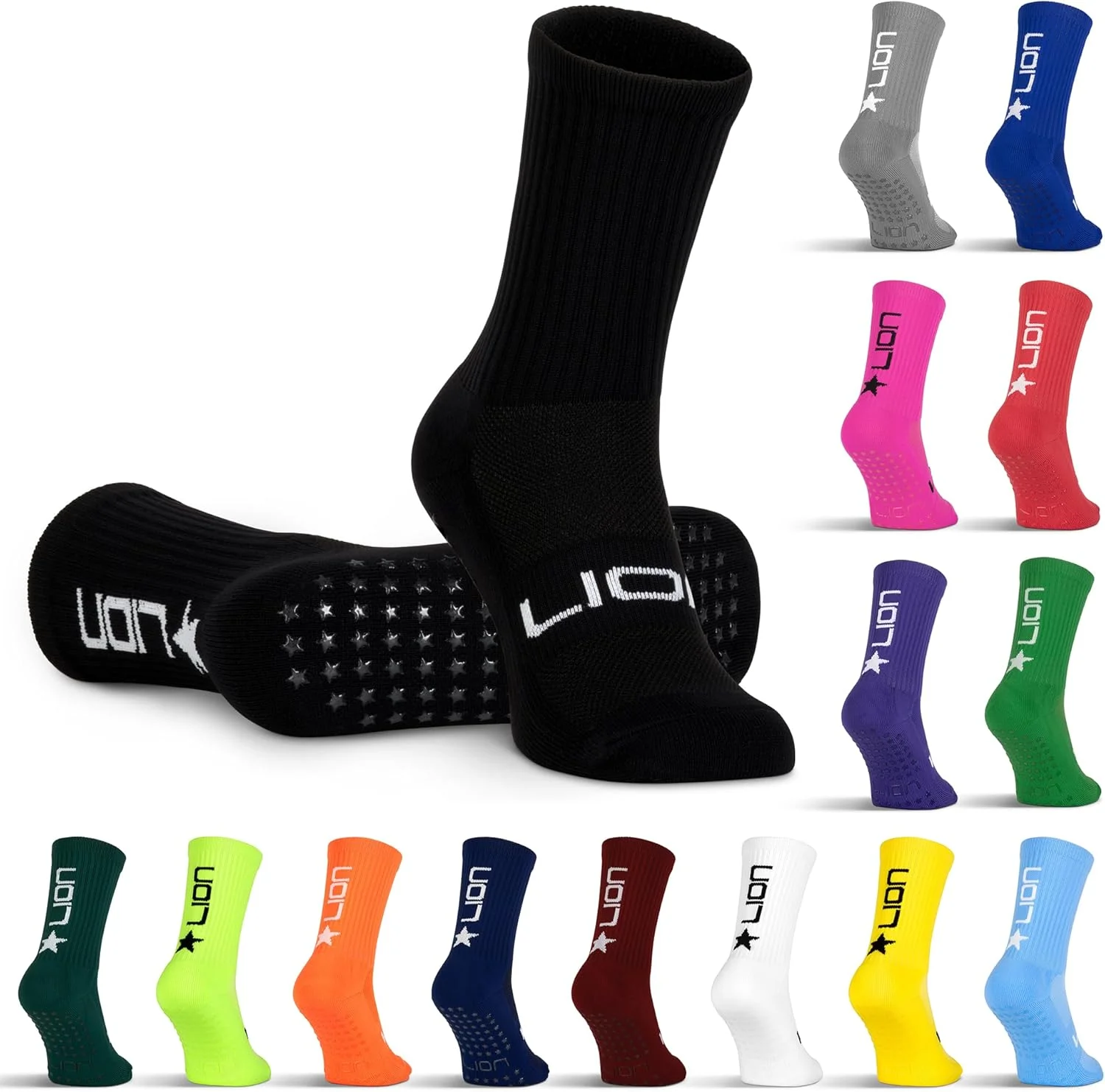 جوراب های فوتبال مردانه/زنانه/بچگانه LION SPORTSWEAR - رنگ های متنوع برای مطابقت با لباس تیم و جوراب های ساق بلند