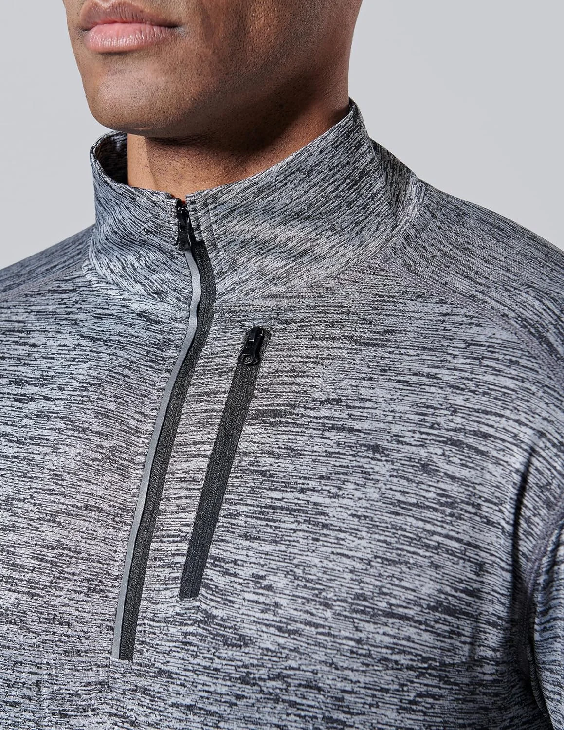 پلیور آستین بلند مردانه ورزشی با زیپ یک‌چهارم