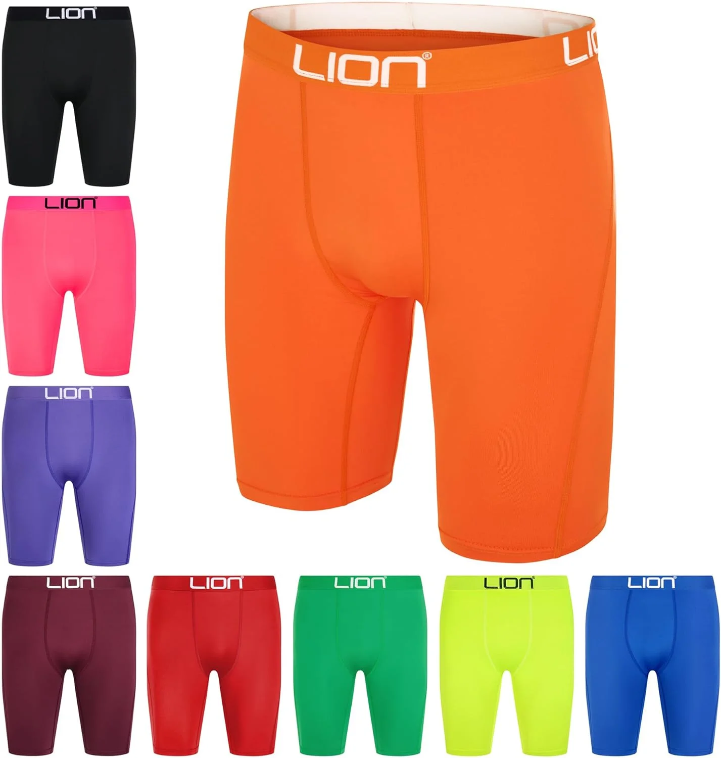 شورت ورزشی فشاری LION SPORTSWEAR برای فوتبال و ورزش - لایه زیرین چند منظوره برای مردان و کودکان، ایده آل برای باشگاه، تمرین و دویدن