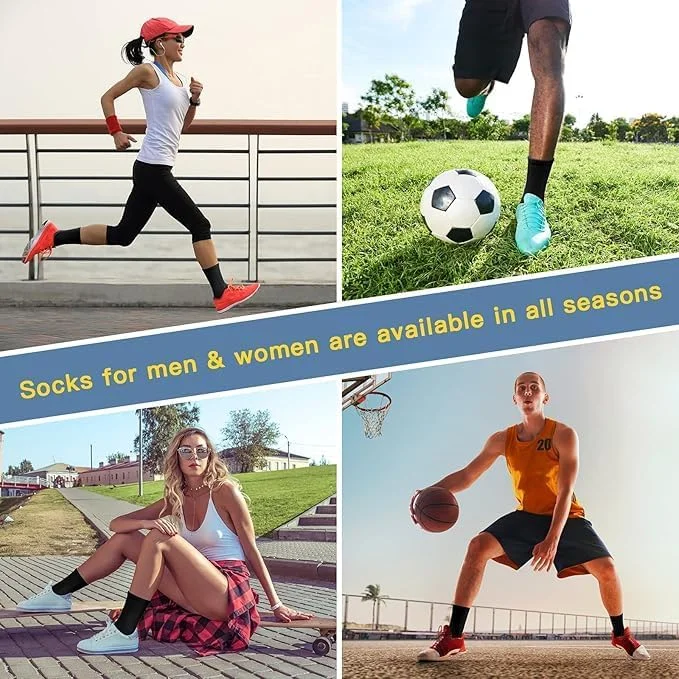 جوراب ساق بلند ورزشی مردانه، جوراب های دویدن بالشتکی، جوراب های ورزشی تنفسی عملکردی