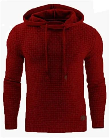 سویشرت مردانه کلاه دار آستین بلند رنگ ثابت، مناسب استایل اسپرت