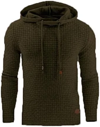 ست گرمکن مردانه کلاه دار آستین بلند با رنگ ثابت