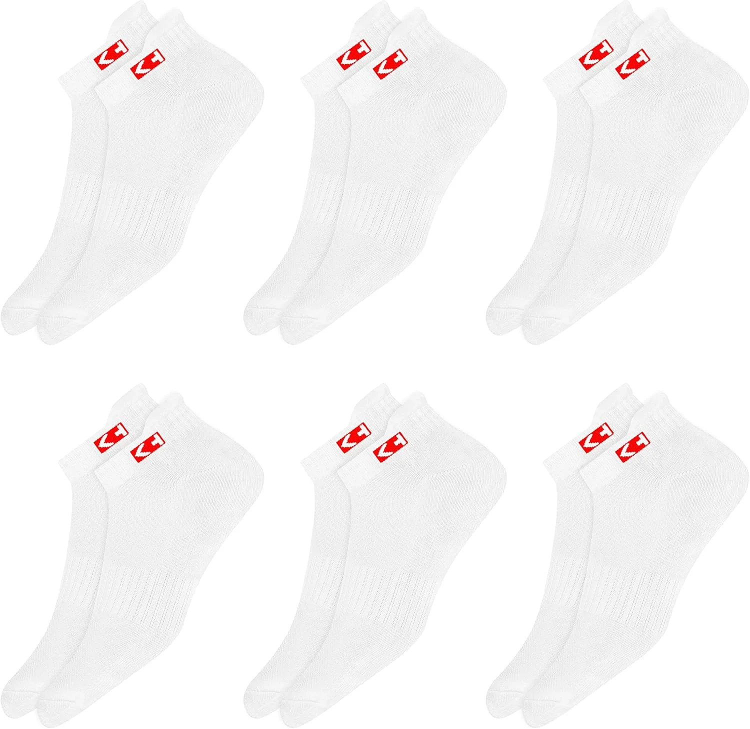 جوراب ورزشی مردانه ساق کوتاه، بسته 6 عددی، سایز آزاد