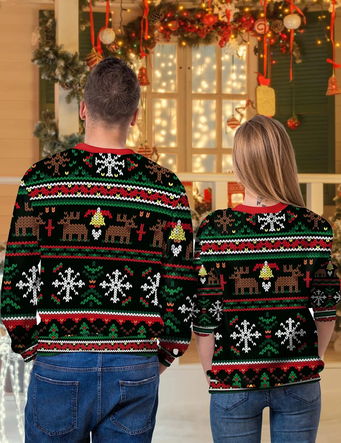 پلیور طرح‌دار سه بعدی کریسمس با طرح‌های زیبا برای زن و مرد