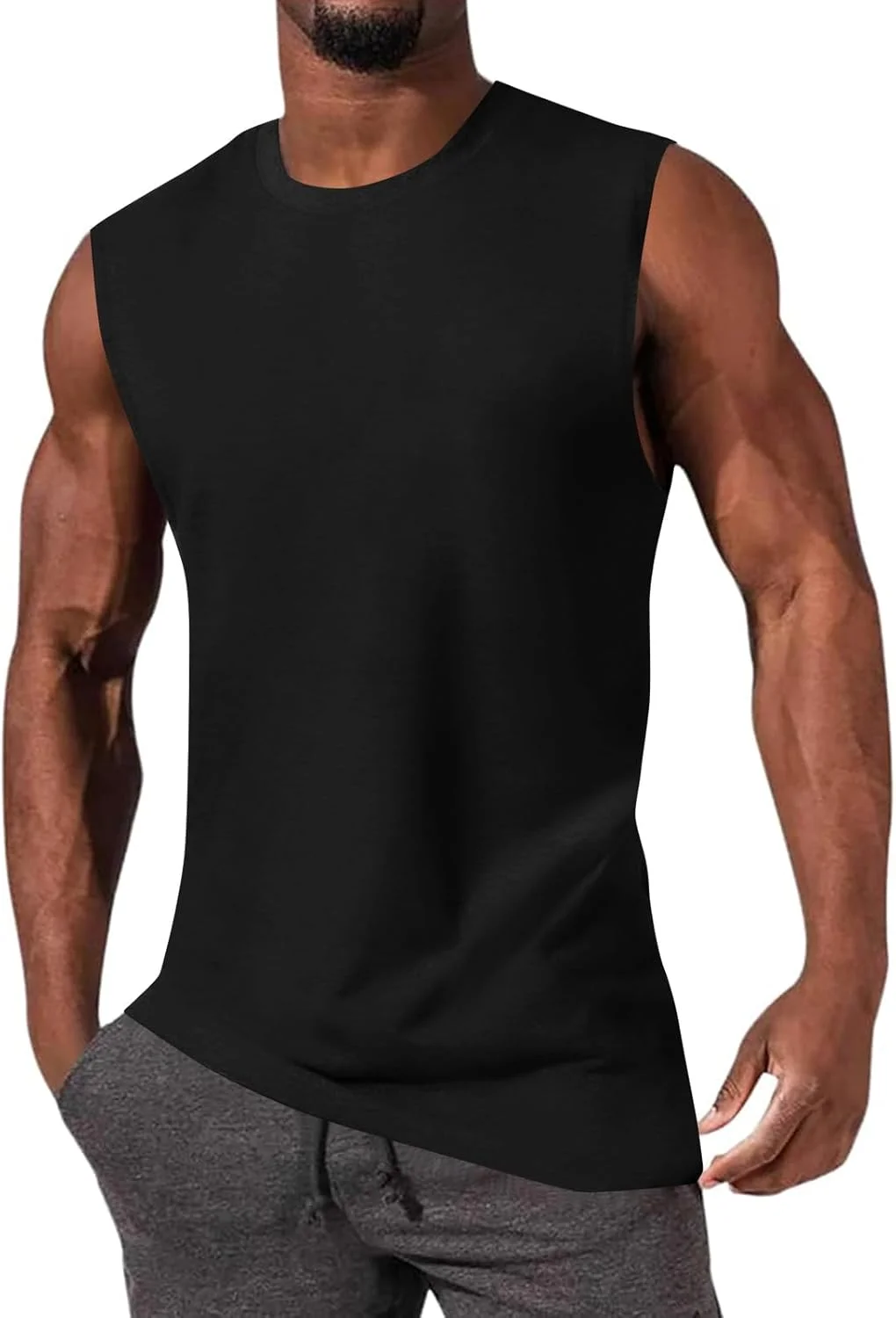 تاپ ورزشی مردانه بدون آستین، نخی، غیر رسمی، مناسب باشگاه و تمرین