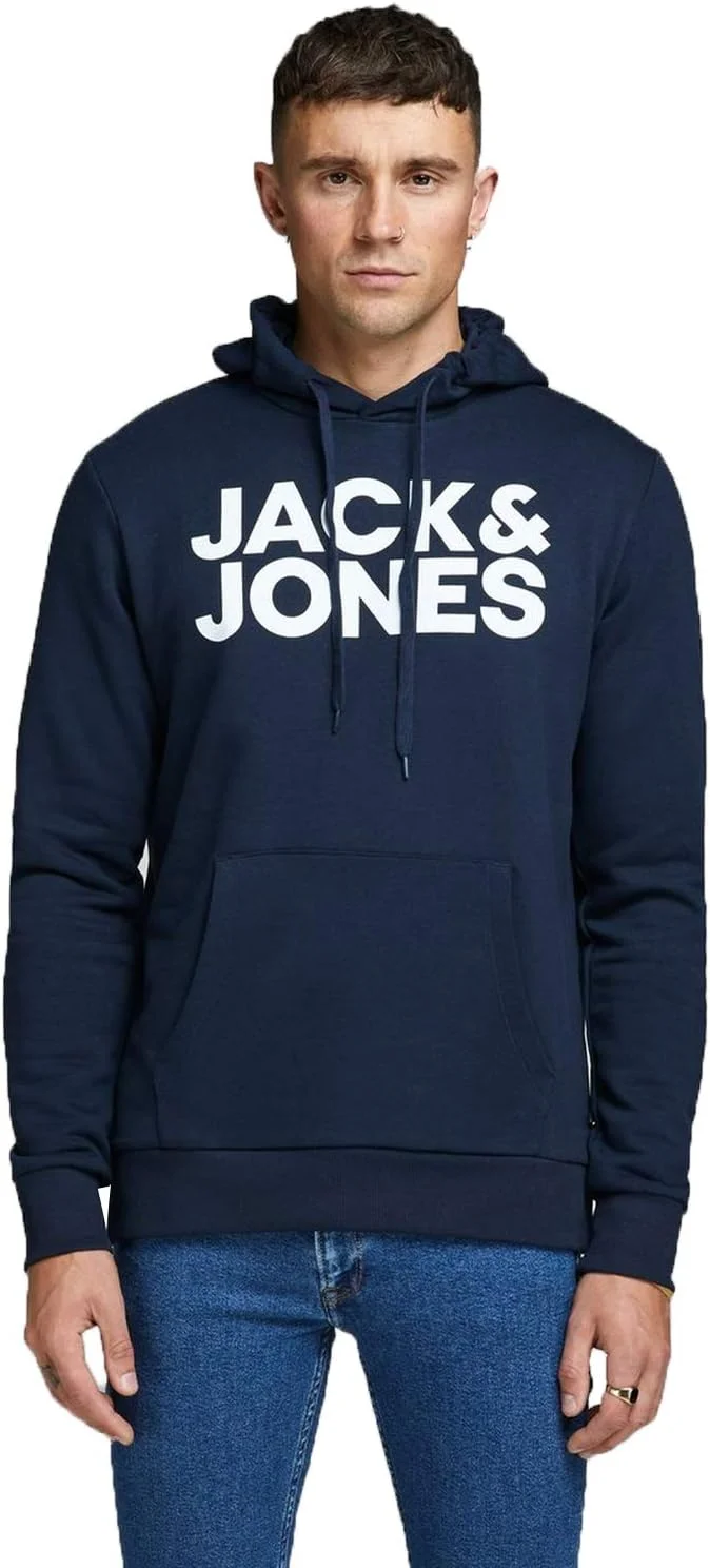 سویشرت کلاه دار مردانه جک اند جونز مدل JJECORP LOGO SWEAT HOOD NOOS 12152840