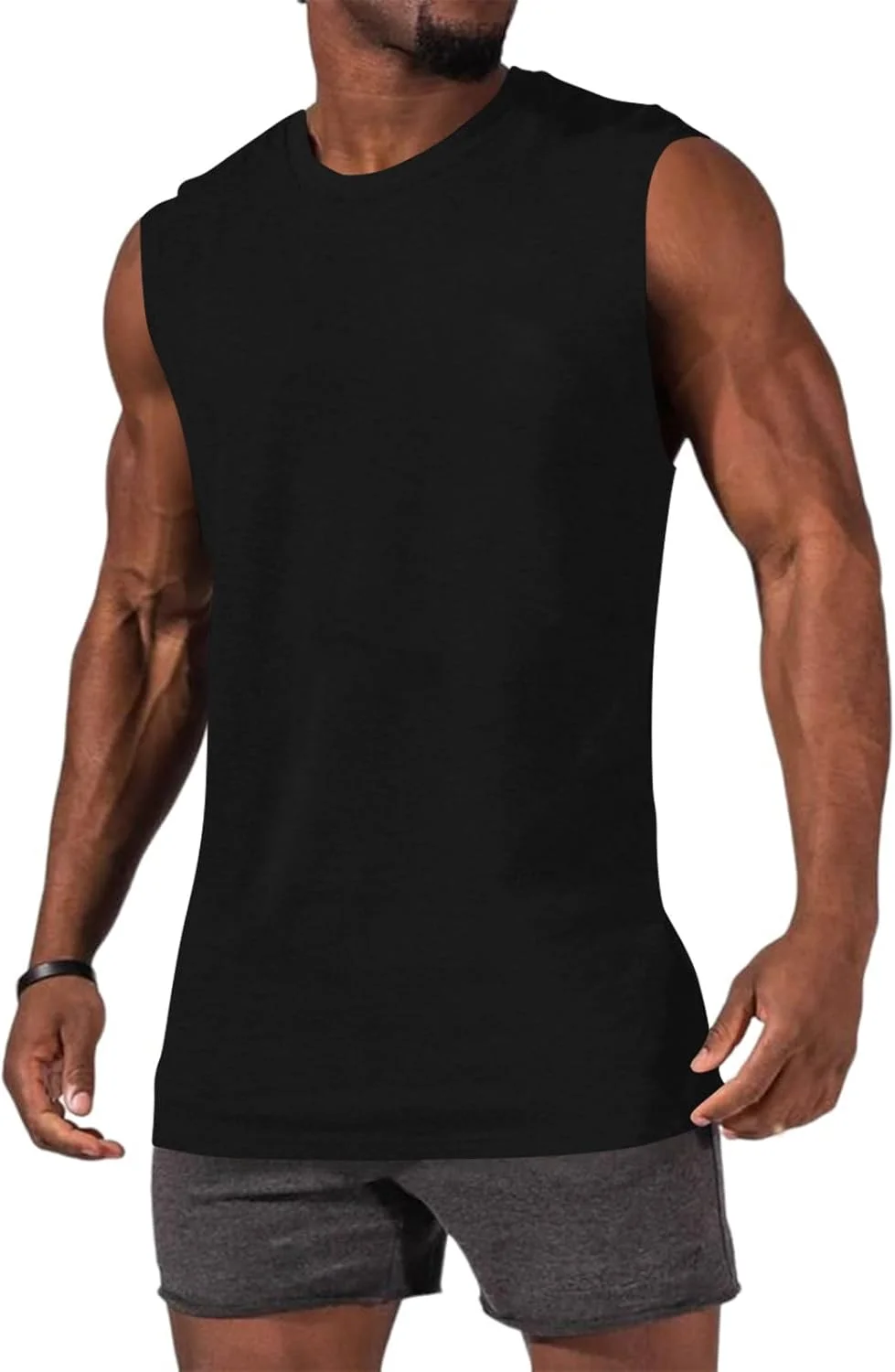 تاپ ورزشی مردانه بدون آستین، نخی، غیر رسمی، مناسب باشگاه و تمرین
