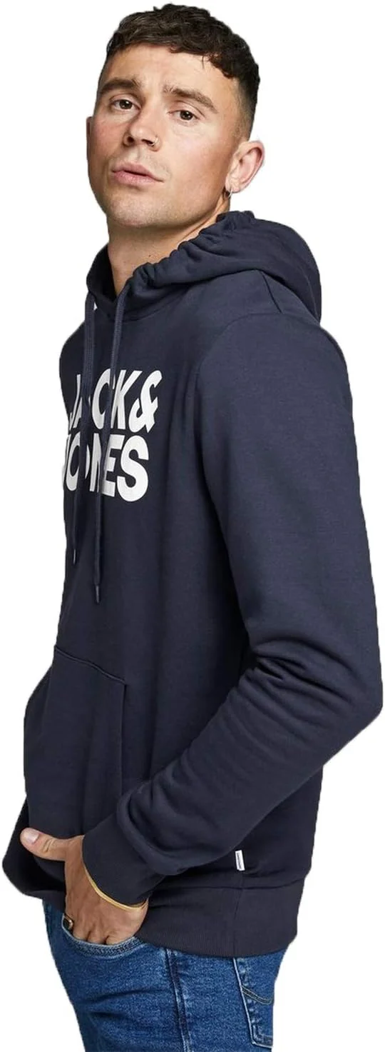 سویشرت کلاه دار مردانه جک اند جونز مدل JJECORP LOGO SWEAT HOOD NOOS 12152840