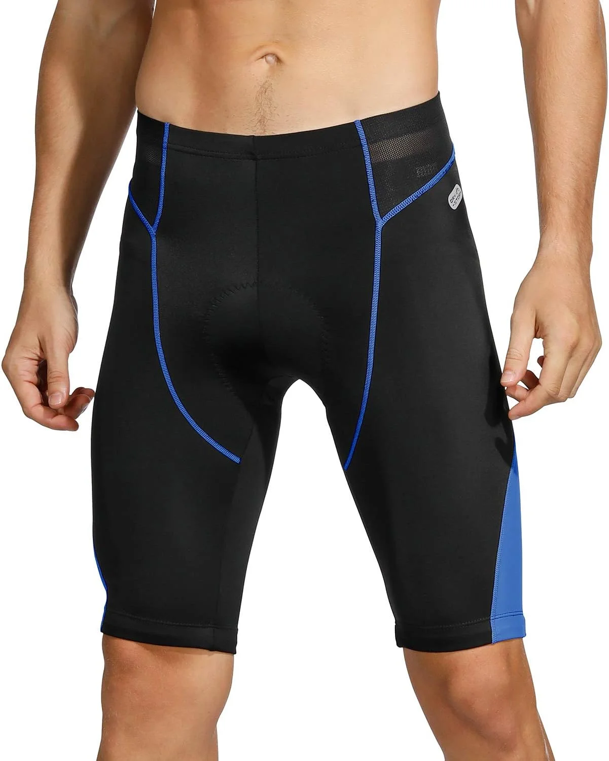 شورت دوچرخه سواری مردانه INBIKE با پد تنفسی و پارچه خنک خشک شونده سریع ضد لغزش برای دوچرخه کوهستان و جاده مشکی آبی IM8112