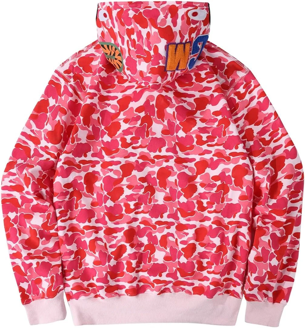 هودی طرح کوسه با دهان کوسه و زیپ کامل برای بزرگسالان