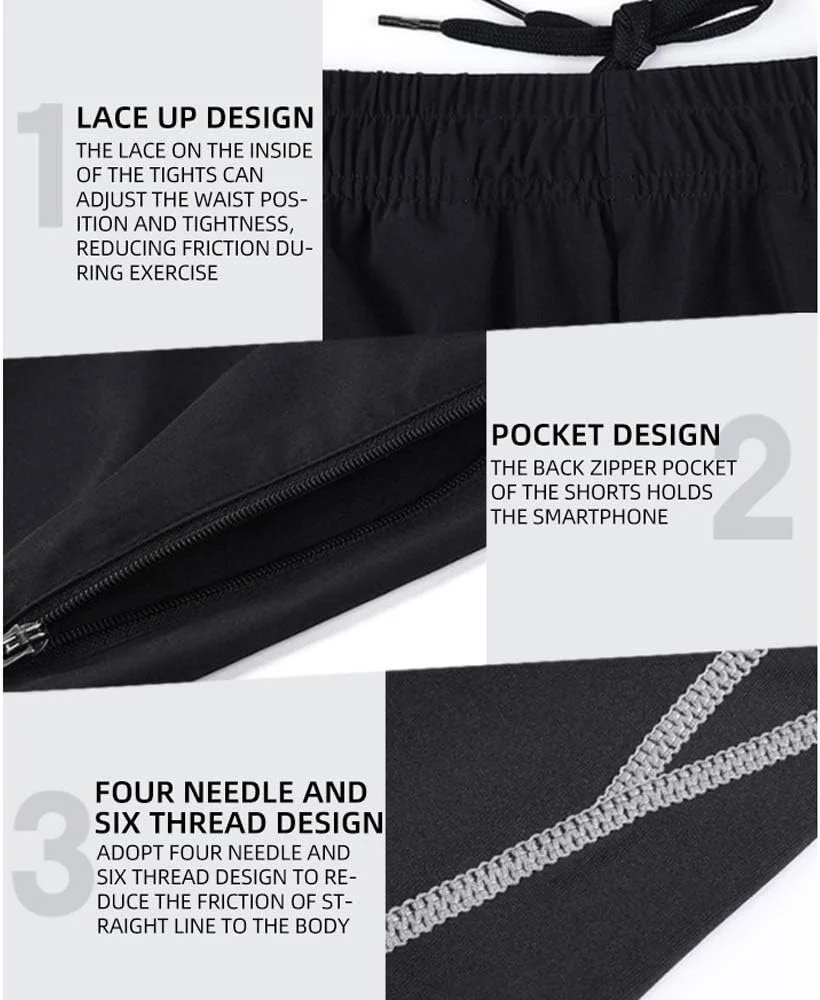 ست ورزشی 5 تکه مردانه HZQIFEI، لباس ورزشی فیتنس با قابلیت خشک شدن سریع، لباس های دویدن، پیراهن فشاری، لباس تمرین باشگاه و دویدن (استایل #3، 3XL)