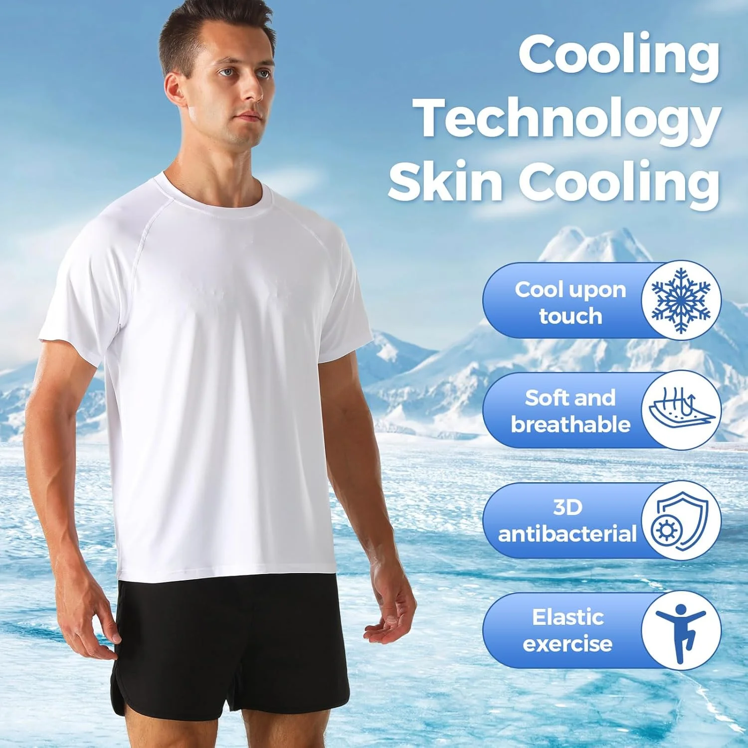 تی‌شرت آستین کوتاه ورزشی مردانه HYCOPROT، خشک‌شونده سریع، تنفس‌پذیر، مناسب باشگاه، دویدن، فیتنس، کوهنوردی