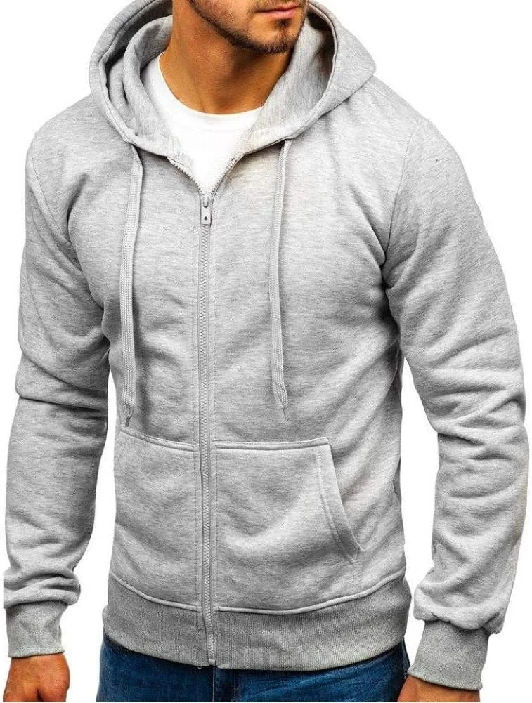 هودی مردانه کلاه دار زیپ دار غیر رسمی هوجینگلس، مشکی سبز، رنگ ثابت، لباس بیرونی مردانه سایز S-2Xl