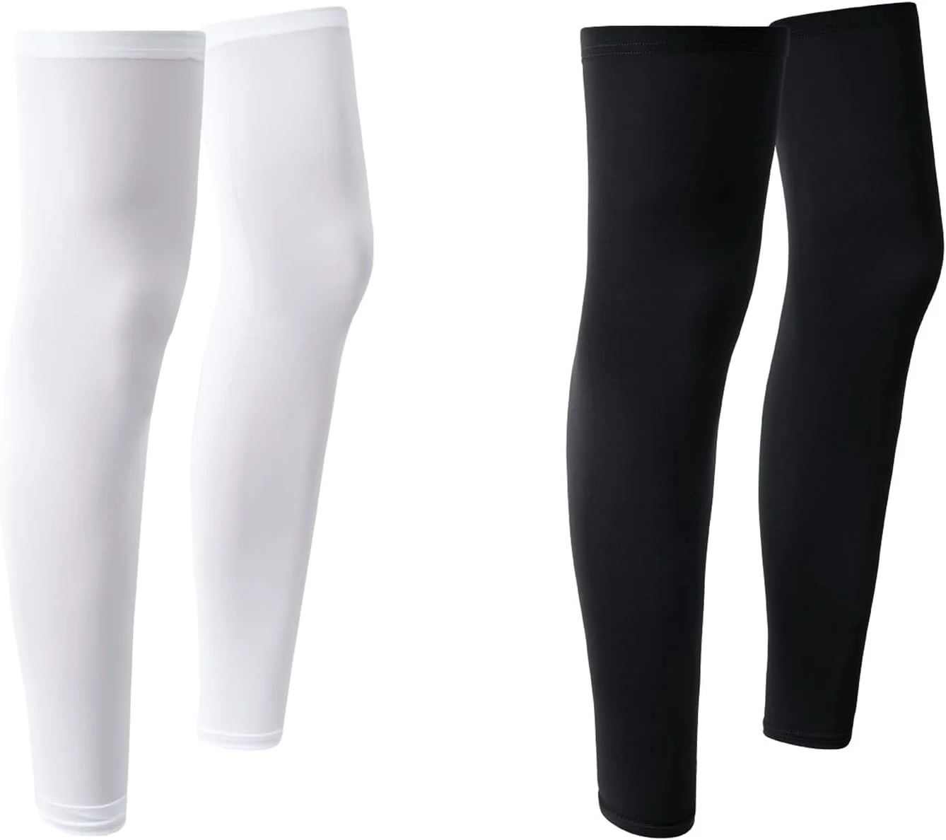 دو جفت ساق پوش بلند پا فشاری جوراب ساق بلند محافظت در برابر اشعه ماوراء بنفش برای مردان زنان ورزش بسکتبال فوتبال سایز بزرگ