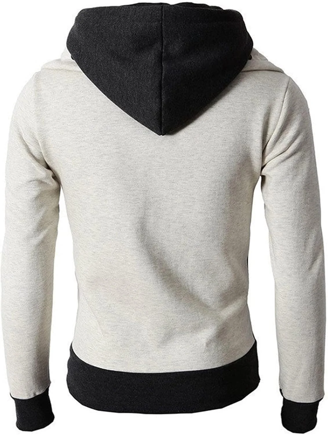 هودی زیپ‌دار بهاره پاییزه مردانه، سویشرت کلاه‌دار پشمی، یقه شال‌گردنی، فیت اسلیم، تاپ مردانه، ژاکت و کت مردانه (رنگ: بژ، سایز: S)
