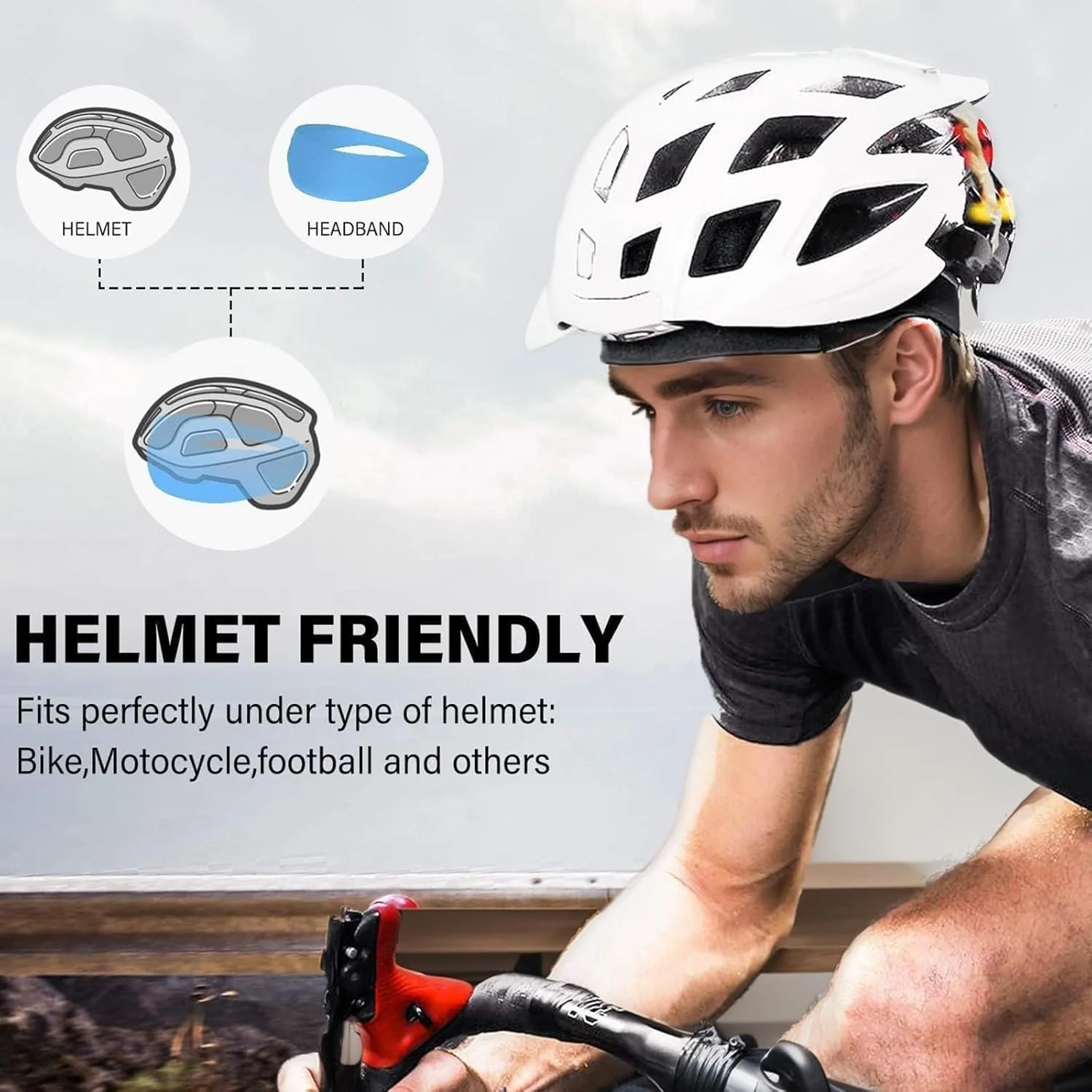 هدبند ورزشی مردانه (بسته 4 عددی)، هدبند تمرینی رطوبت گیر، هدبند کشی پارچه ای نرم ضد لغزش برای دویدن، دوچرخه سواری، فوتبال، یوگا، مناسب برای زنان و مردان