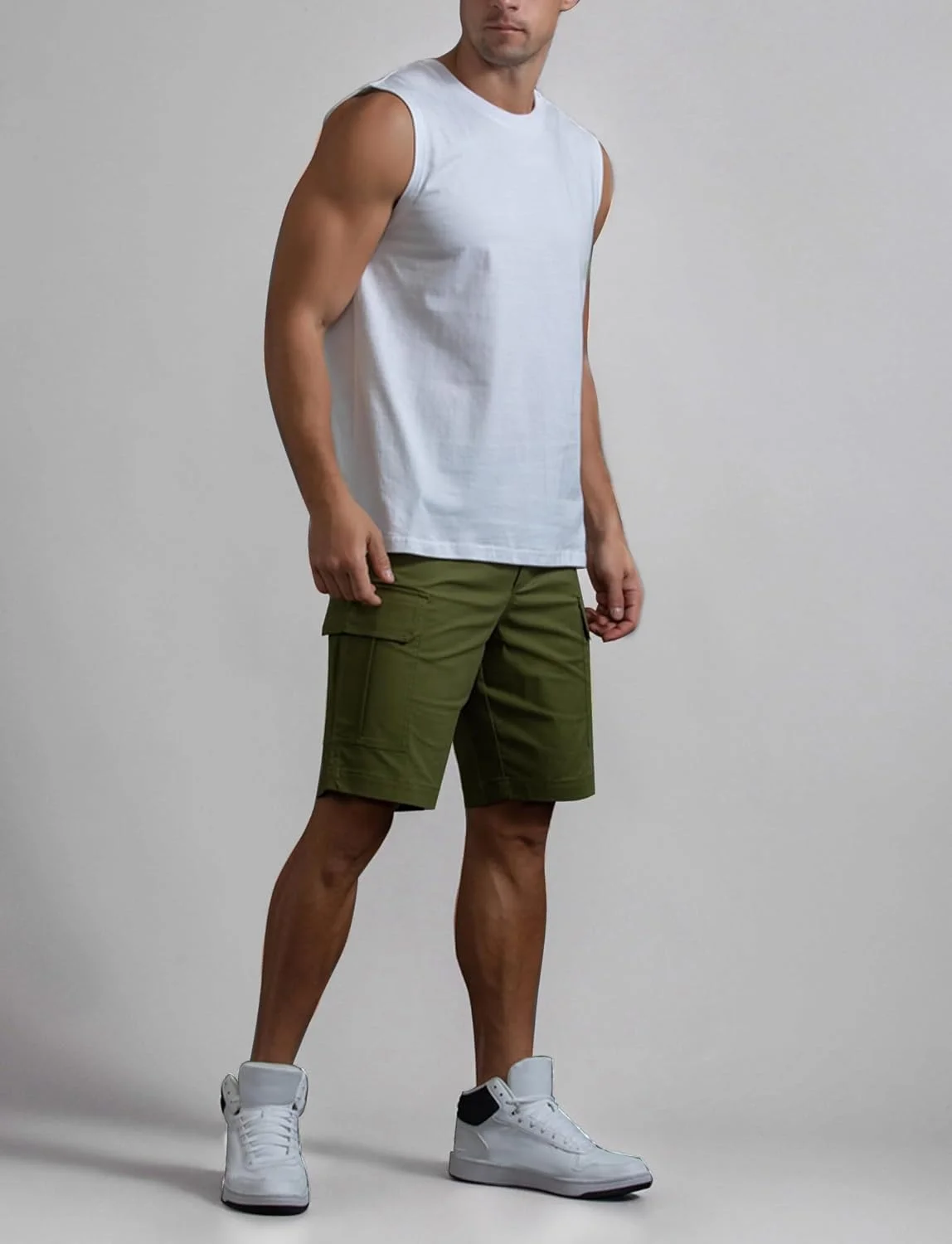 تاپ ورزشی مردانه بدون آستین هپی چری، تی شرت نخی مناسب تمرین، بدنسازی، جلیقه گشاد باشگاه، زیرپوش کلاسیک