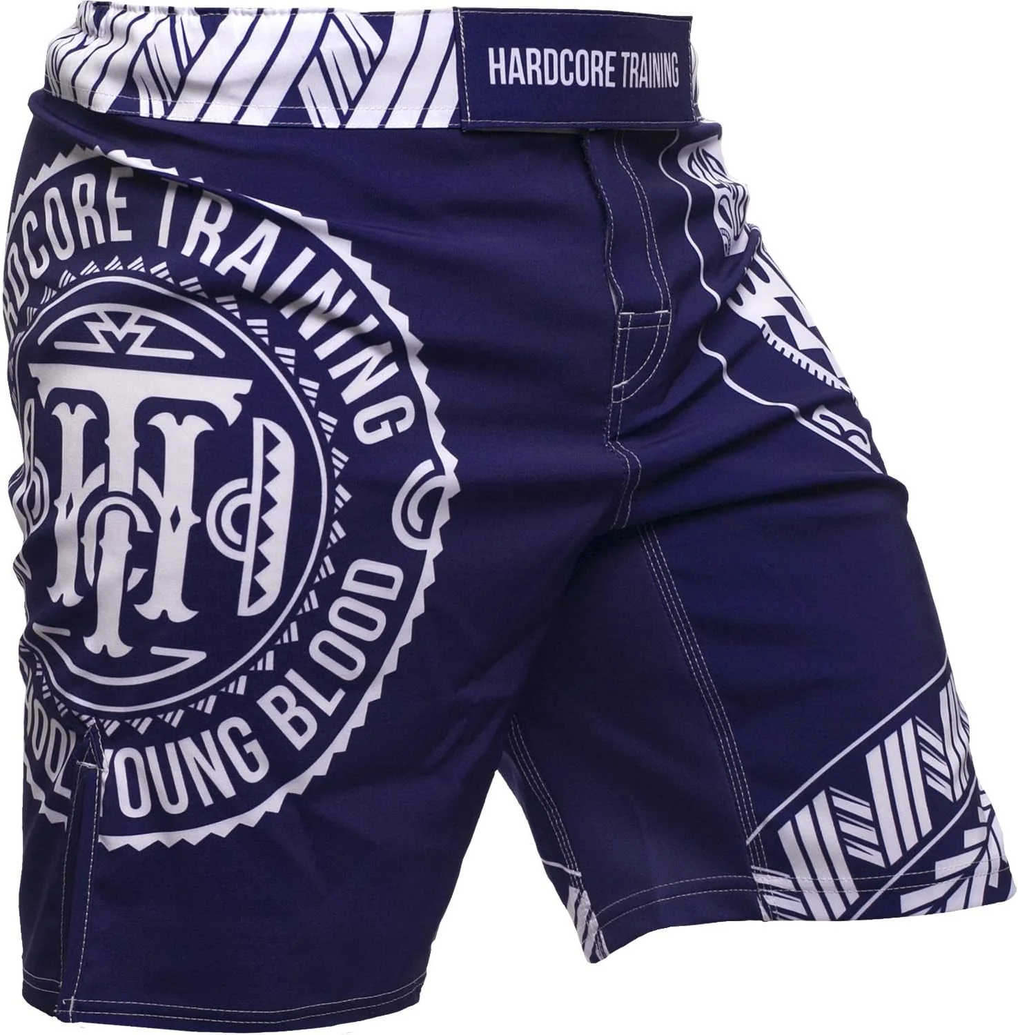 شورت مبارزه مردانه آبی طرح Ta Moko، مناسب هنرهای رزمی، MMA، BJJ، فیتنس، موای تای، بوکس و تمرینات ورزشی