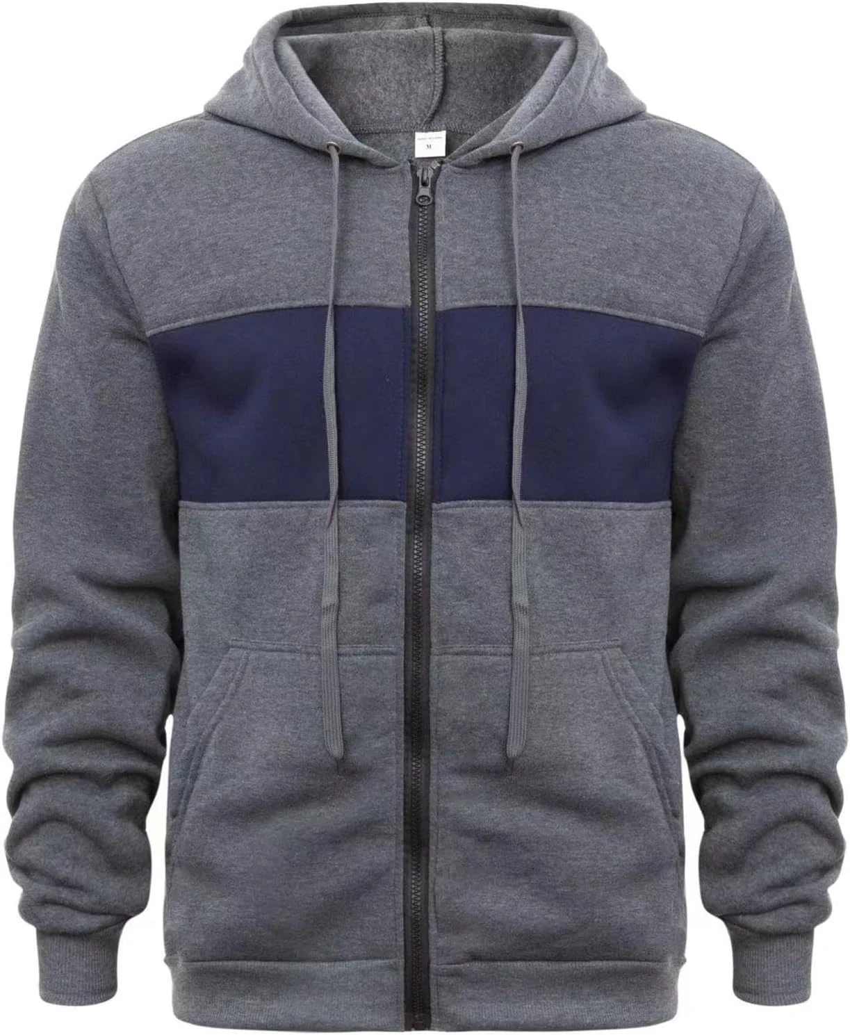 سویشرت کلاه دار مردانه با طرح رنگی، سویشرت ورزشی غیر رسمی با طرح رنگی، ژاکت پشمی گرم زیپ دار با جیب