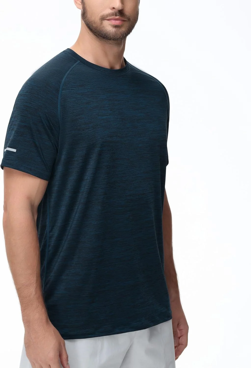 تی‌شرت ورزشی خنک مردانه، آستین کوتاه، مناسب باشگاه و فعالیت‌های ورزشی در فضای باز با محافظت UPF 50+