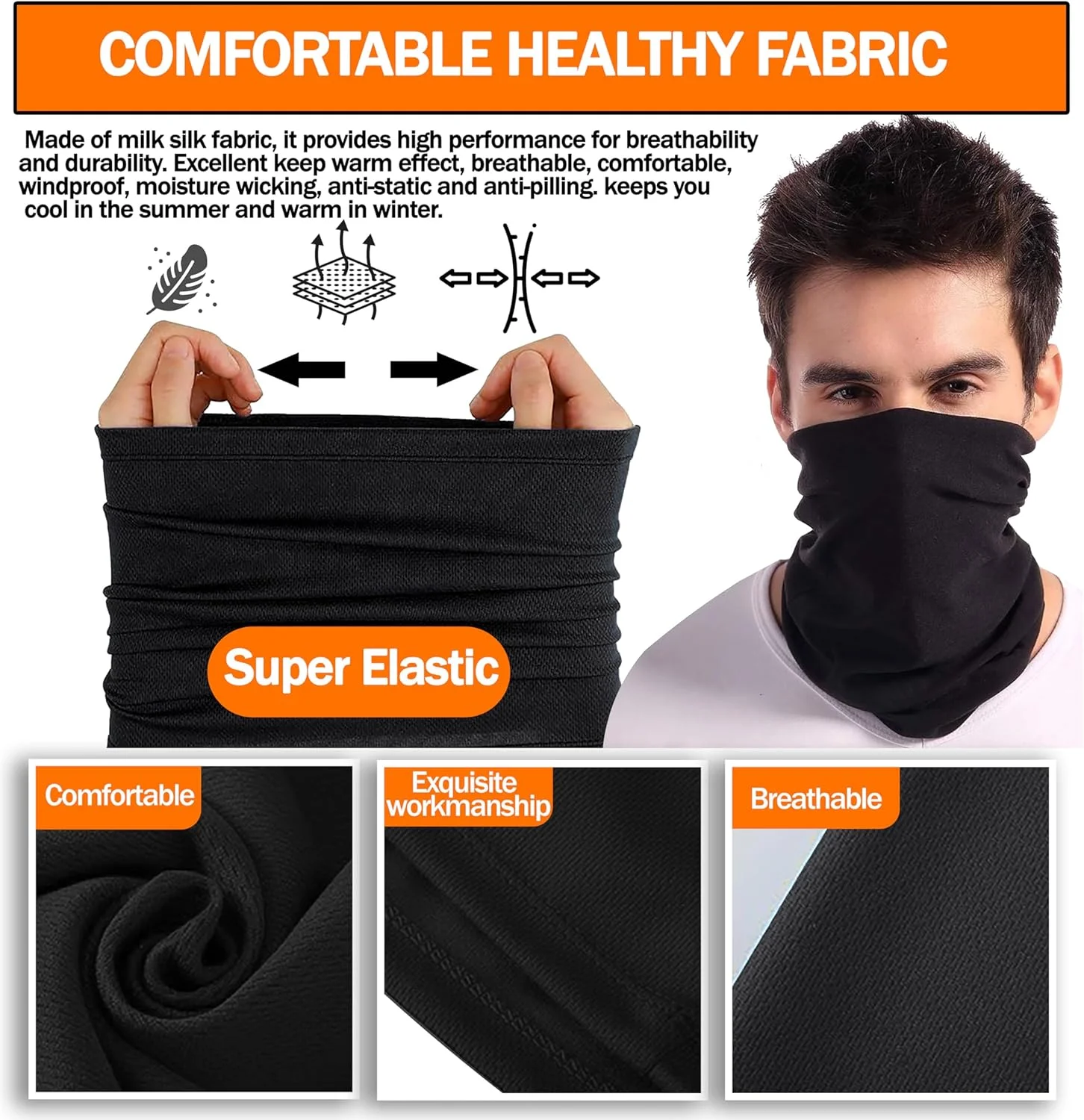 GVTECH دستمال سر ورزشی بسته 4 عددی برای آقایان و بانوان، محافظت در برابر باد و اشعه ماوراء بنفش، ابریشمی و کشسان، مناسب برای ورزش، مسابقه، دوچرخه سواری، موتورسواری، کوهنوردی، اسکی GVTECH دستمال سر ورزشی بسته 4 عددی برای آقایان و بانوان، محافظت در برابر باد و اشعه ماوراء بنفش، ابریشمی و کشسان، مناسب برای ورزش، مسابقه، دوچرخه سواری، موتورسواری، کوهنوردی، اسکی