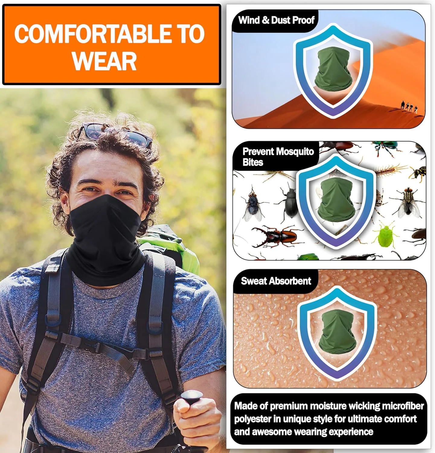 GVTECH دستمال سر ورزشی بسته 4 عددی برای آقایان و بانوان، محافظت در برابر باد و اشعه ماوراء بنفش، ابریشمی و کشسان، مناسب برای ورزش، مسابقه، دوچرخه سواری، موتورسواری، کوهنوردی، اسکی GVTECH دستمال سر ورزشی بسته 4 عددی برای آقایان و بانوان، محافظت در برابر باد و اشعه ماوراء بنفش، ابریشمی و کشسان، مناسب برای ورزش، مسابقه، دوچرخه سواری، موتورسواری، کوهنوردی، اسکی