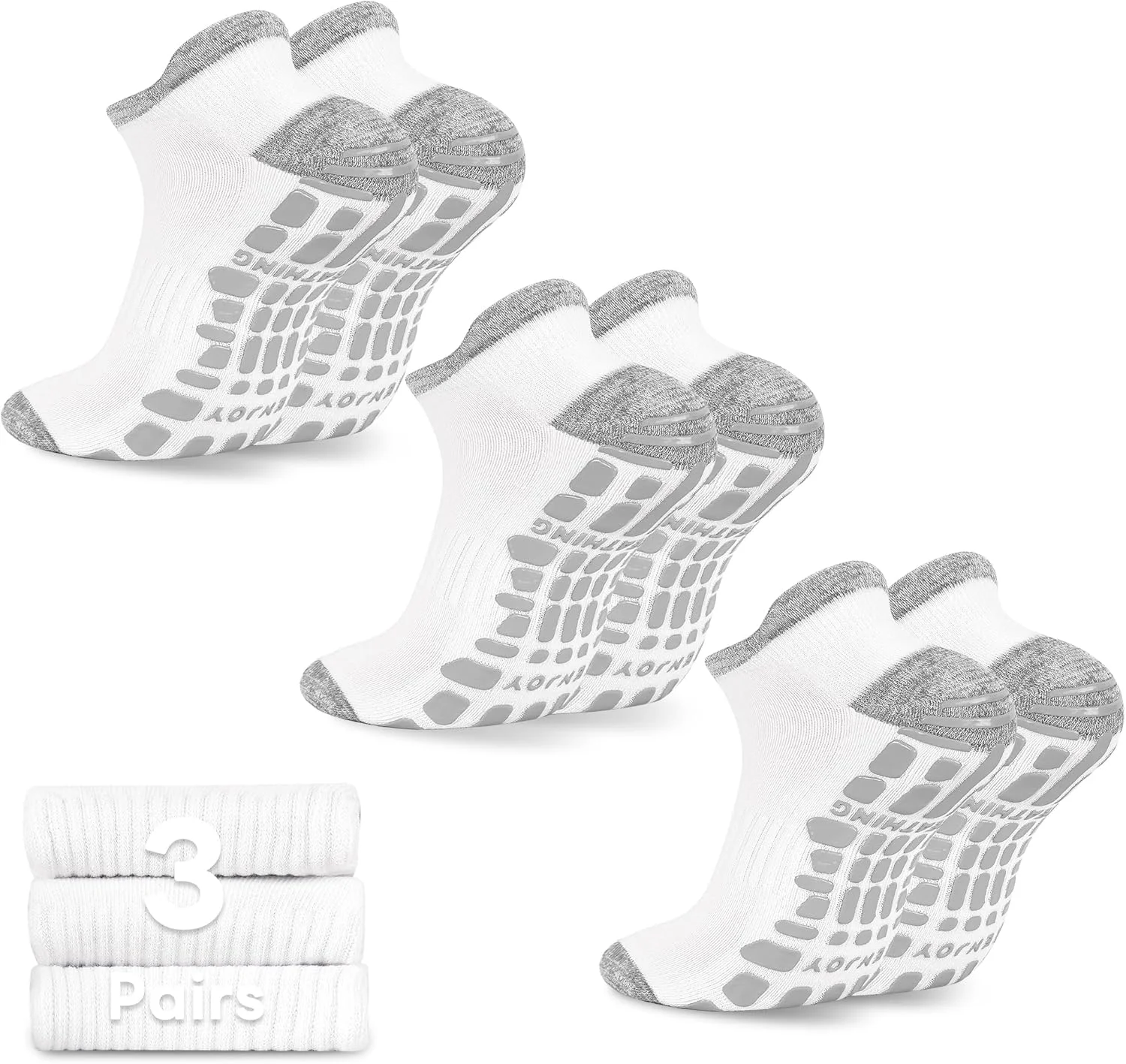 جوراب مردانه گریپ اس کا اس، 3 جفت جوراب ضد لغزش برای پیلاتس، یوگا، بیمارستان، سایز 39-47